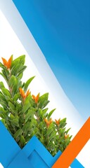 Abstract design with vibrant plants