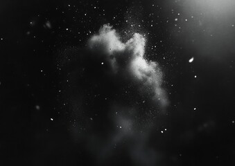 Abstract grayscale cloud in dark space