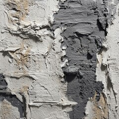 Abstract textured painting in shades of gray and beige
