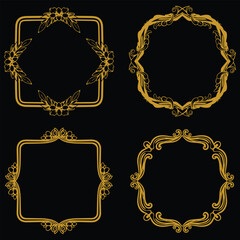 Curated Floral Frames Premium Decorative Polygon Collection Selected Excellence