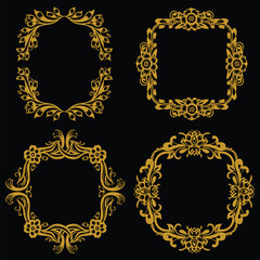 Diverse Floral Borders Decorative Octagon Collection Varied Premium Selection