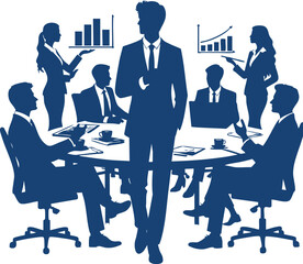 Business People Talking – Flat Design Silhouette Illustration

