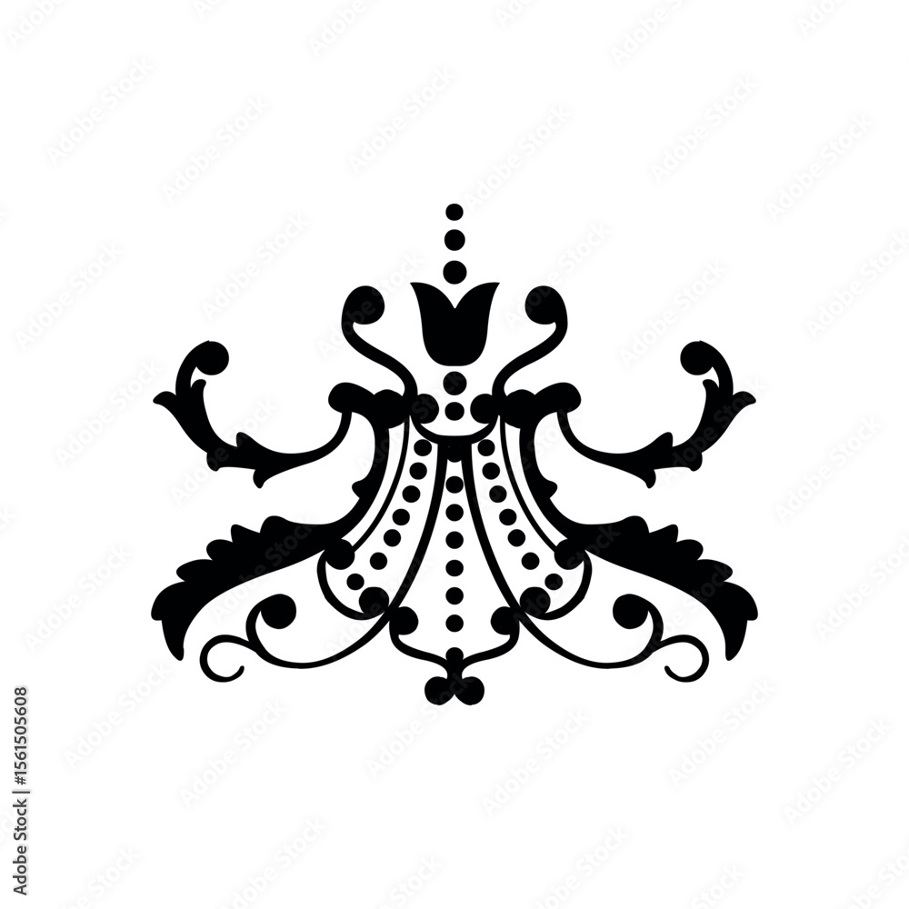 Poster illustration of downloadable vector flourish design element for graphic design and decorative art pr