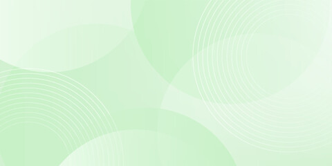 Minimalist soft Abstract Background in Gradient green and white Tones with Circles. Circle effect style geometric, abstract background.
