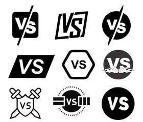 Versus Icons Vector Set | VS Letter Symbols & Battle Match Graphics