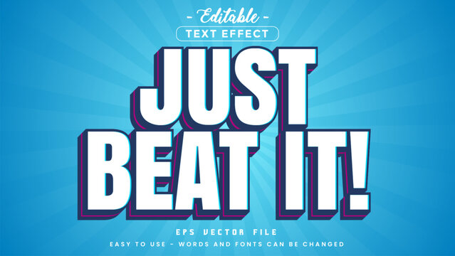 Just beat it text, editable text effect.