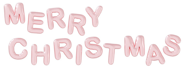 3D画像_風船_MERRY CHRISTMAS_ピンク