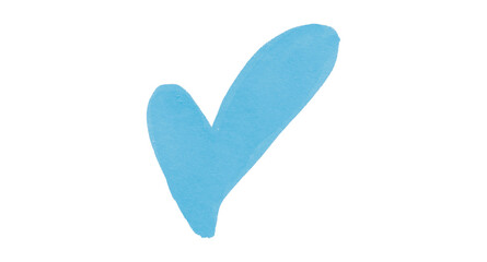 A light blue heart drawn in ink sits on a transparent background.