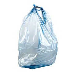 Light Blue Plastic Bag Isolated on Black Background,
