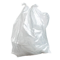 White Plastic Bag Isolated on Black Background