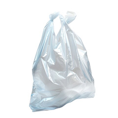 Empty Plastic Shopping Bag Isolated on Black Background,