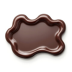 Obraz premium Liquid chocolate swirl in glossy, flowing shape on white background 