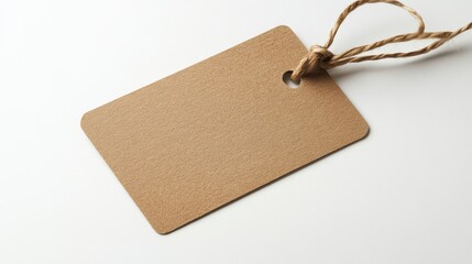 Empty kraft paper tag with twine.