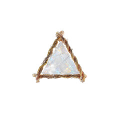 Iridescent Glass Pyramid Ornament with Rope Frame
