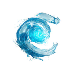 Abstract Swirling Blue Water Vortex - Dynamic Liquid Design Element