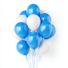 Blue and White Balloons - Festive Celebration , PNG isolated cut out image