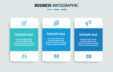 Modern business infographic template with 3 options or steps	
