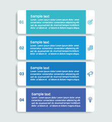 Business vector infographic template with 4 options or steps. Can be used for workflow layout, diagram, annual report, web design	