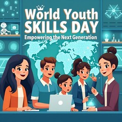 World Youth Skills Day Poster – Empowering Youth with Technology and Skills

