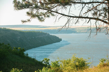 beautiful summer landscape with nature of the republic of Moldova. rural life in eastern Europe