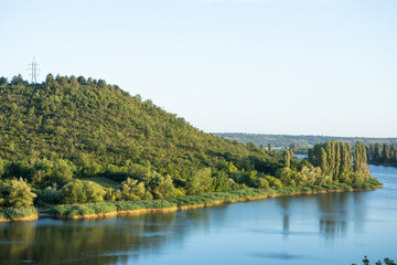 beautiful summer landscape with nature of the republic of Moldova. rural life in eastern Europe