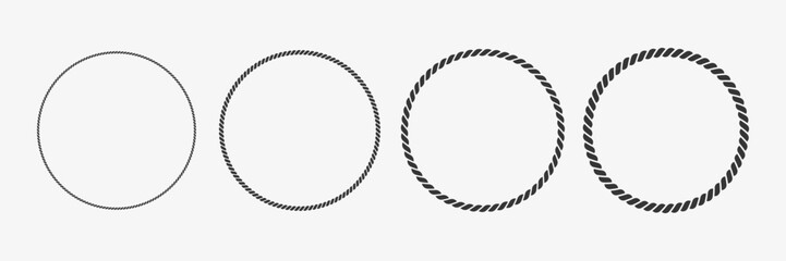 Circle woven rope frames collection. Glyph illustration of knot borders. Vector © Tatiana