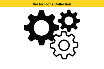 Three black interlocking gears on a white background with a yellow header