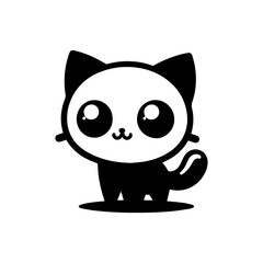 Obraz premium A cheerful kitten with giant eyes and a tiny tail