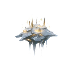 Glowing Celestial Island Abstract Fantasy Artwork