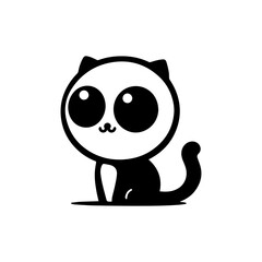 Obraz premium A cheerful kitten with giant eyes and a tiny tail