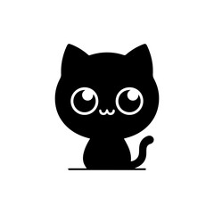A cheerful kitten with giant eyes and a tiny tail