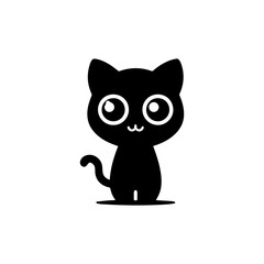 A cheerful kitten with giant eyes and a tiny tail
