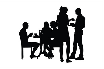 Professional Business Meeting Silhouettes - Corporate Team Discussion