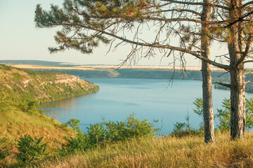 beautiful summer landscape with nature of the republic of Moldova. rural life in eastern Europe