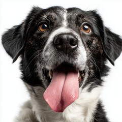Close-up Portrait of a Happy Dog , PNG isolated cut out image