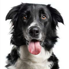 Happy Border Collie Portrait , PNG isolated cut out image