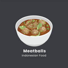 Delicious Meatballs in a Bowl Indonesian Food