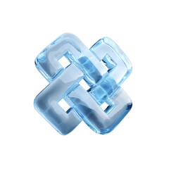 Abstract Ice Knot Intertwined Glacial Design Element