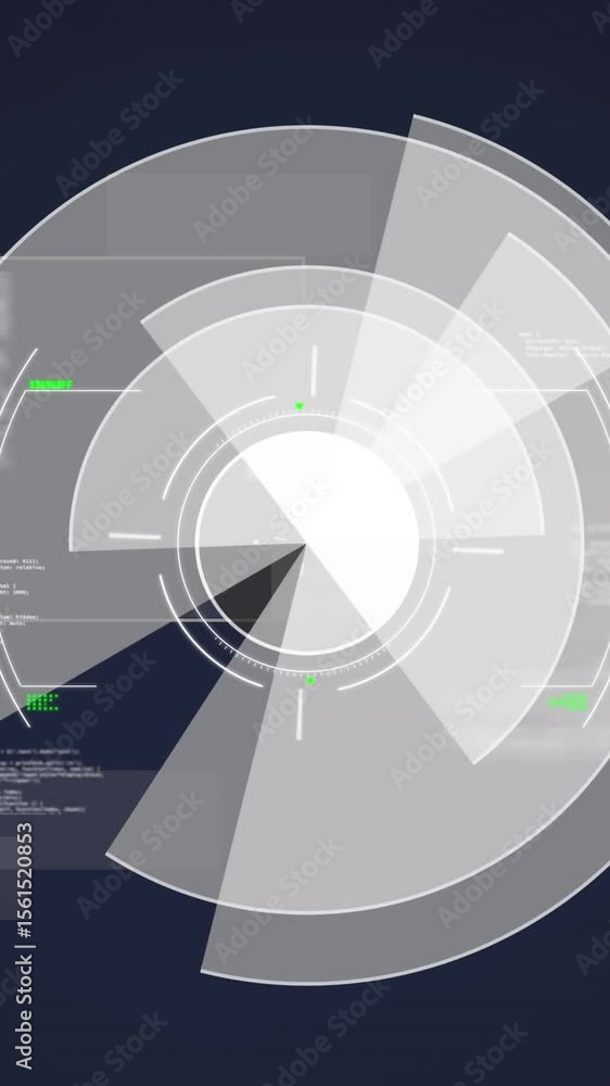 Poster animation of scopes scanning and data processing on digital screen