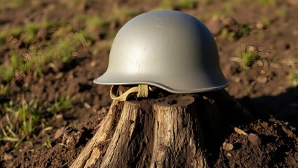 an old military helmet