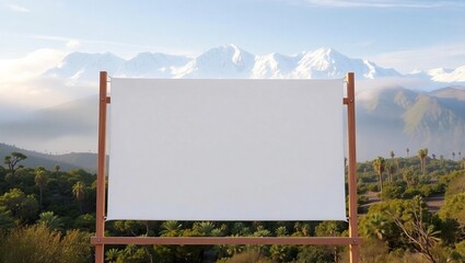 blank billboard on a mountain
