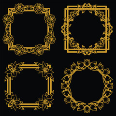 Stylish Floral Frames Premium Decorative Set Packs Up To Date Look