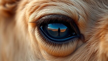 close up view of camel's eye