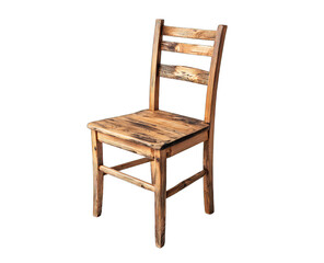Wooden Chair Isolated on Transparent Background