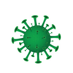 green virus  cartoon isolated on white background