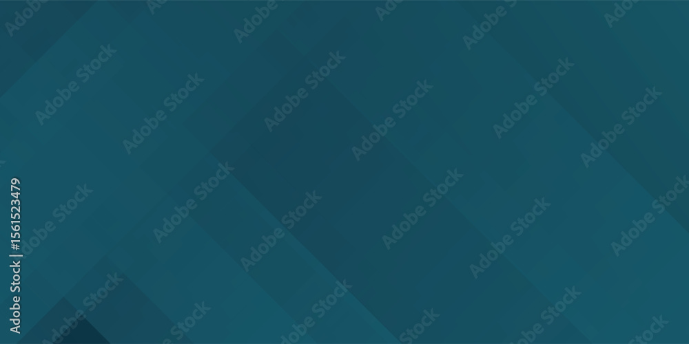 Poster abstract overlap dark green turquoise geometric gradient square design layers background with shadow