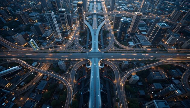 "Hyperloop transportation network from above"
