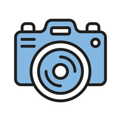 Camera icon creatively designed in glyph style