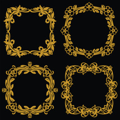 Intricate Floral Frames Premium Decorative Elements Set Fine Detailing