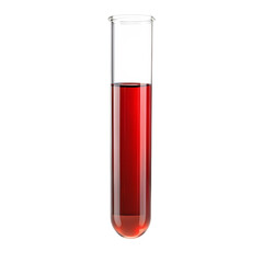 Test Tube With Red Liquid On White Background